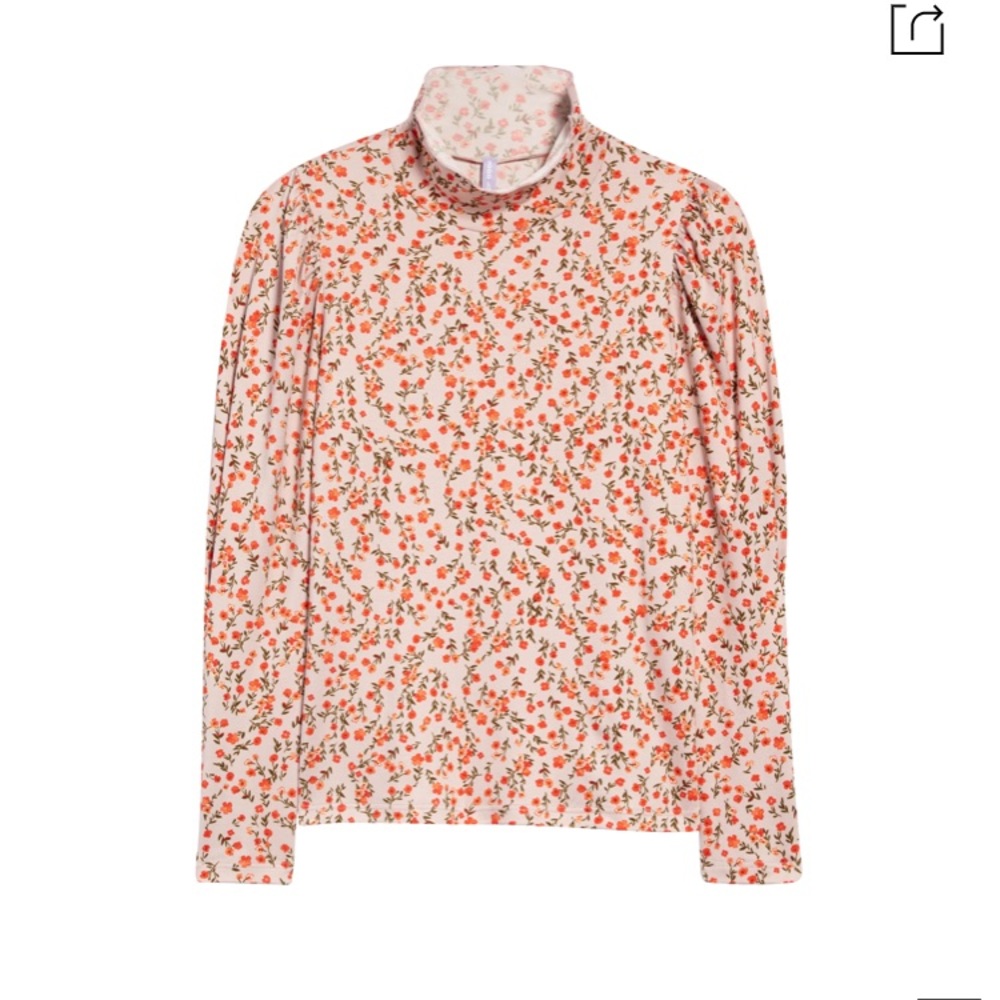 GOOD LUCK GIRL
Kids' Floral Print Turtleneck Top In Pink Ditsy Floral